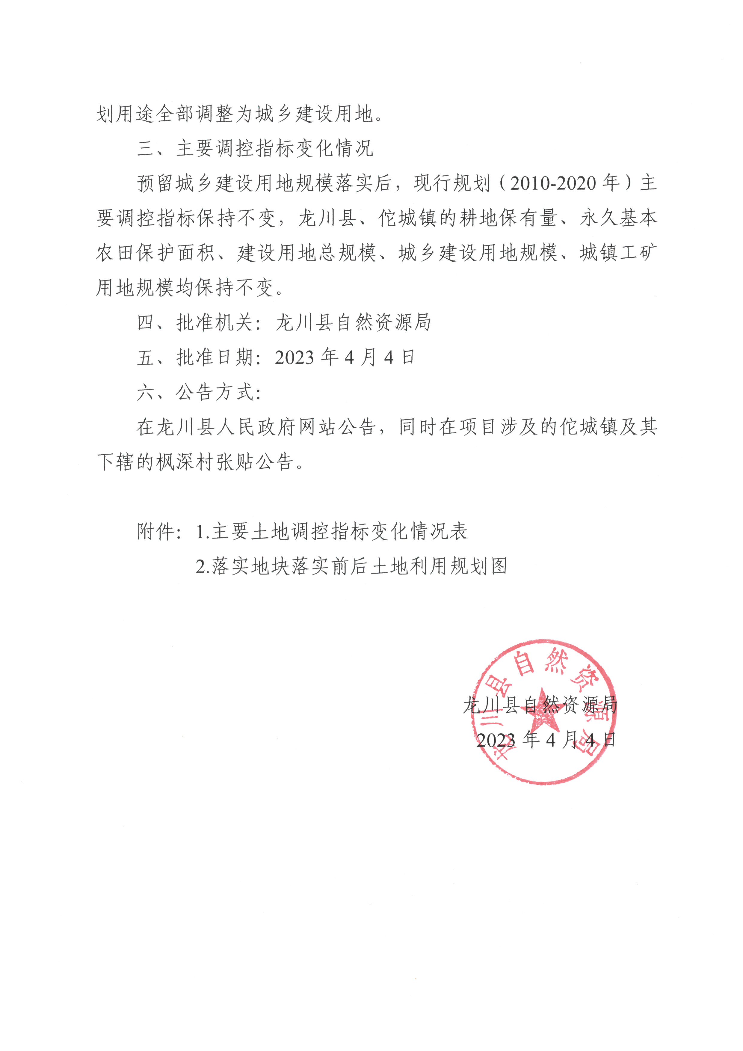關(guān)于《河源市龍川縣預(yù)留城鄉(xiāng)建設(shè)用地規(guī)模使用審批表（佗城鎮(zhèn)楓深村）》成果的公告-2.jpg